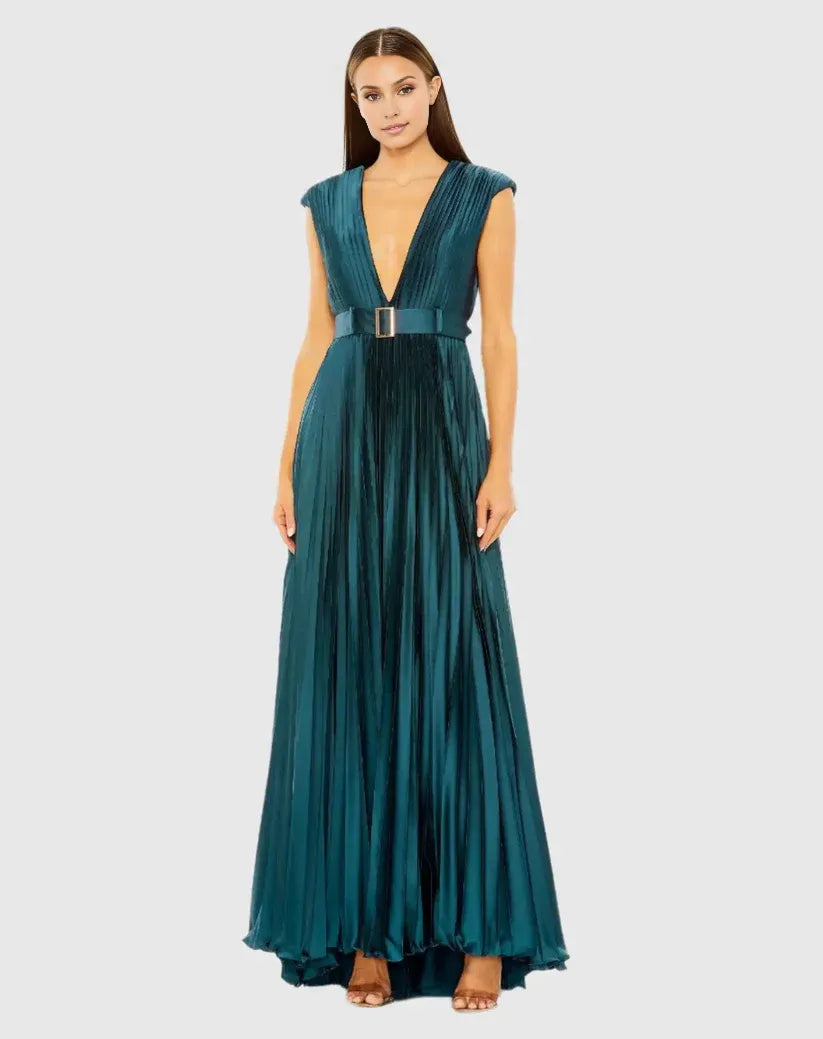 Special Occasion Sophisticated Graceful Stylish Refined Elegant Red Satin Floor-Length Prom Dress