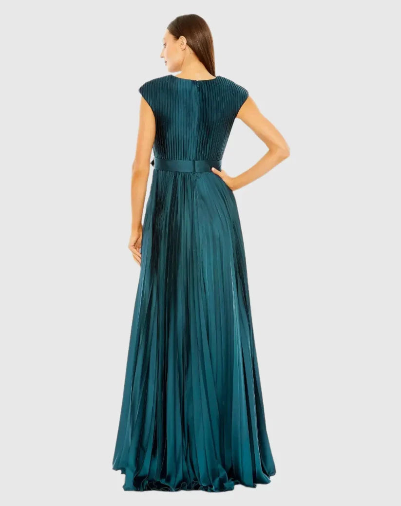 Special Occasion Sophisticated Graceful Stylish Refined Elegant Red Satin Floor-Length Prom Dress