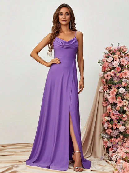 Special Occasion Sophisticated Graceful Stylish Refined Beautiful Elegant Satin Sleeveless Prom Dress
