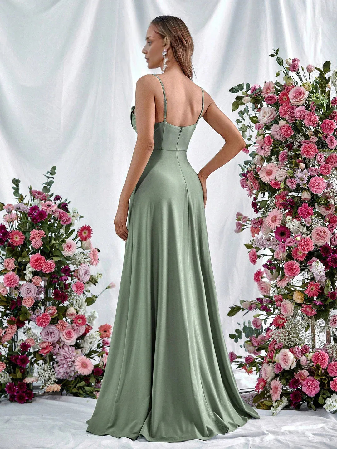 Special Occasion Sophisticated Graceful Stylish Refined Elegant Navy Blue Satin Sleeveless Prom Dress