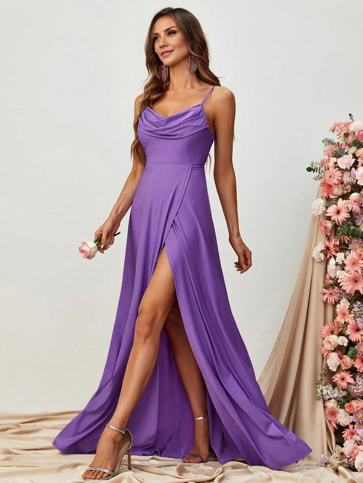 Special Occasion Sophisticated Graceful Stylish Refined Beautiful Elegant Satin Sleeveless Prom Dress