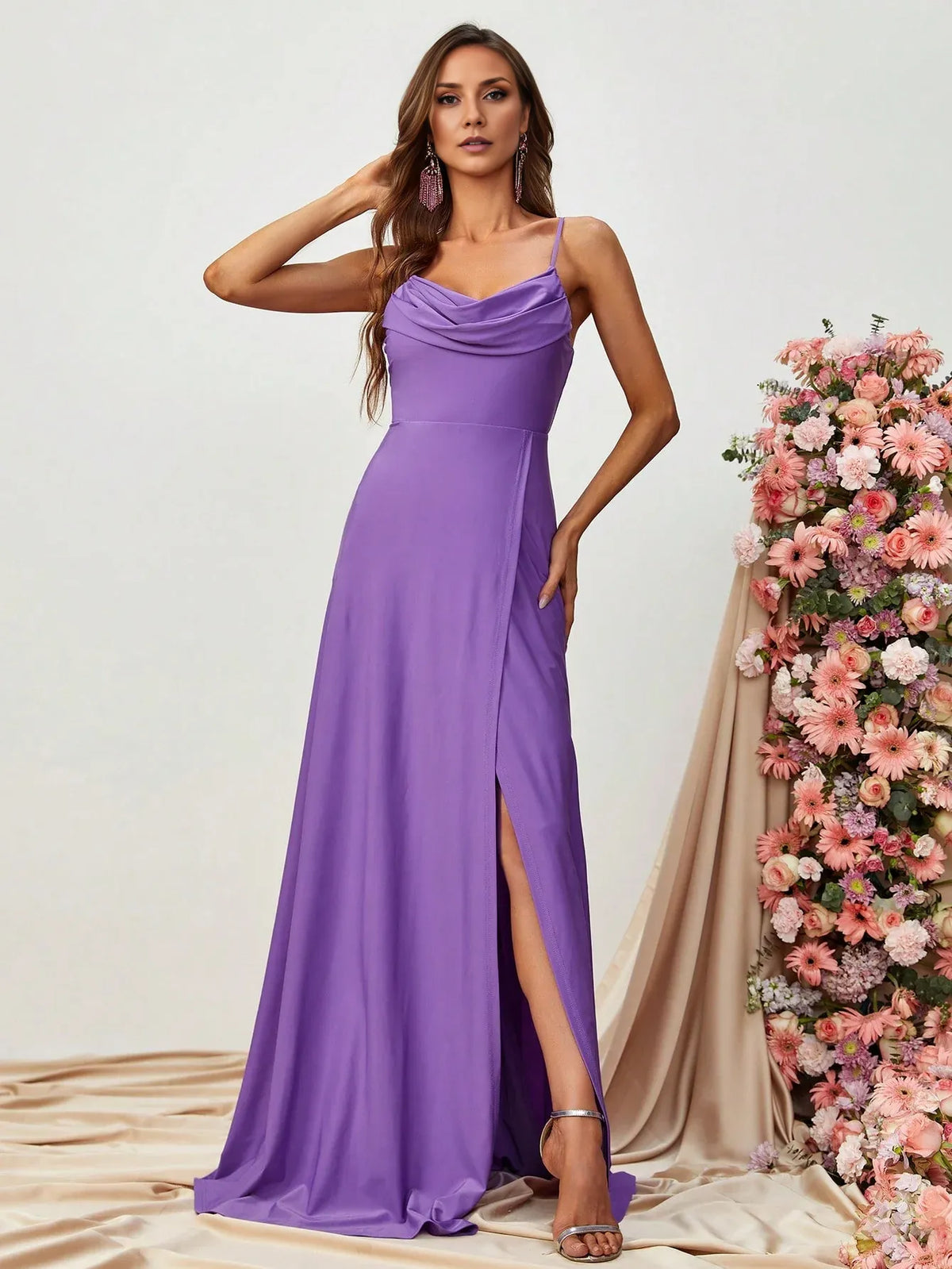 Special Occasion Sophisticated Graceful Stylish Refined Beautiful Elegant Satin Sleeveless Prom Dress
