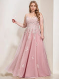 Ball-Gown V-Neck Spaghetti Straps Crisscross-Back Floor-Length Prom Dresses with Sequins