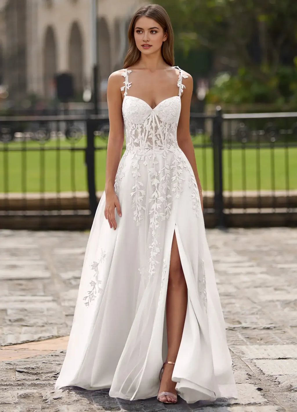 Black A-Line Sweetheart Neck Sleeveless Floral Sweep Train Prom Dress with Beading