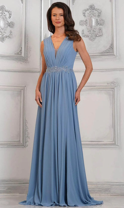 Elegant Black Beaded A-Line V-Neck Classic-Sleeve Classic-Back Floor-Length Evening Dress