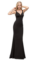 Black Mermaid Evening Dresses with V - Neckline Ruched Bodice Sleeveless Design and Floor Length Silhouette for Formal Galas and Special Occasions