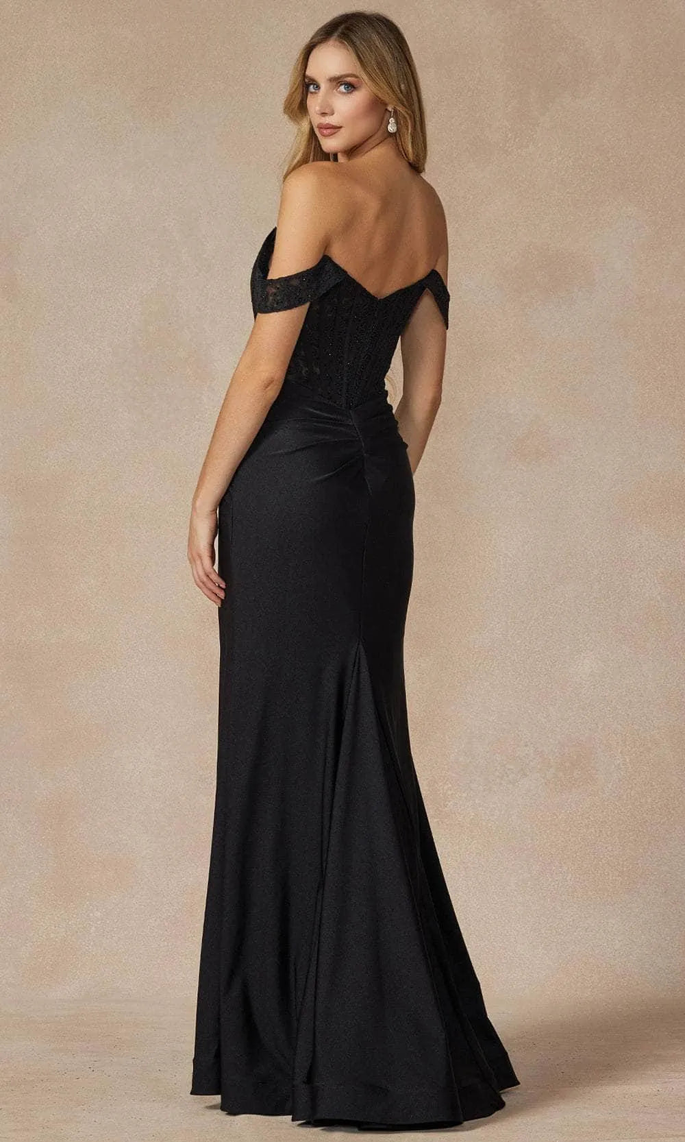 Black Off - Shoulder Evening Dresses with Corset Bodice and Skirt Perfect for Formal Galas and Special Occasions