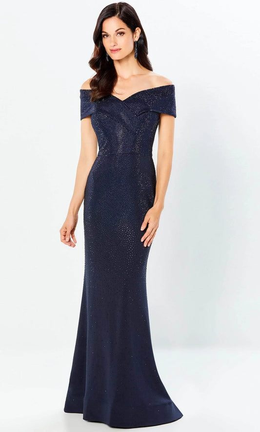 Elegant Black Mermaid Classic-Neck Classic-Sleeve Classic-Back Floor-Length Evening Dress