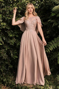 Blush Pink Prom Dress with Illusion Bodice and Flutter Sleeves for Formal Occasions