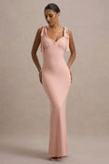 Blush Pink Mermaid Gown with Prom Dresses Detailed Shoulder Straps and Sweetheart Neckline A Timeless Choice for Romantic Balls and Graceful Galas