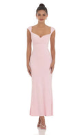 Blush Pink Prom Dress with Cap Sleeves Sweetheart Neckline Bodycon Fit Perfect for Retro Inspired Prom Nights