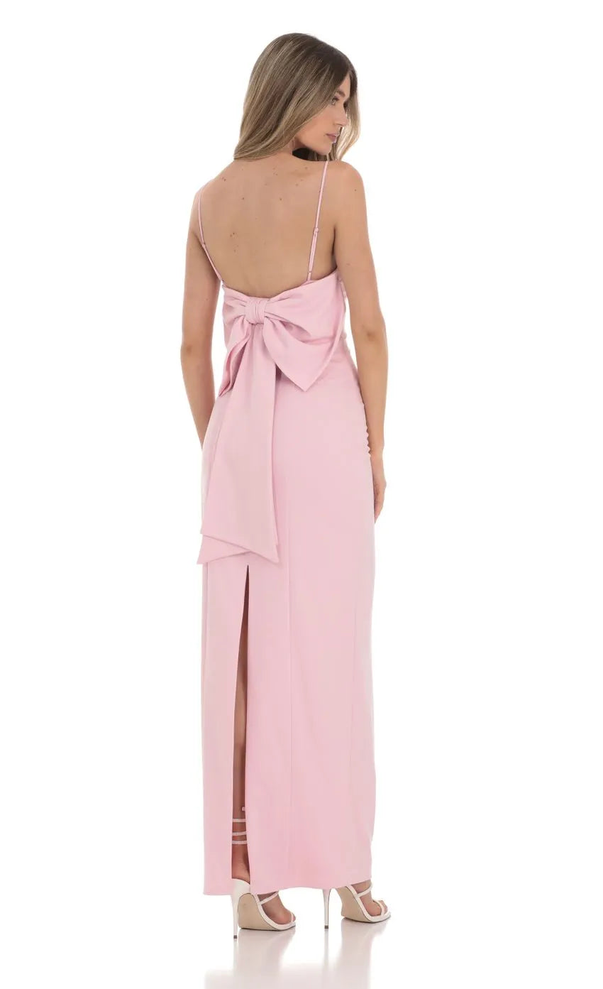 Blush Pink Square Neck Prom Dress with Side Bow Details Bodycon Silhouette Timeless Grace for Formal Galas