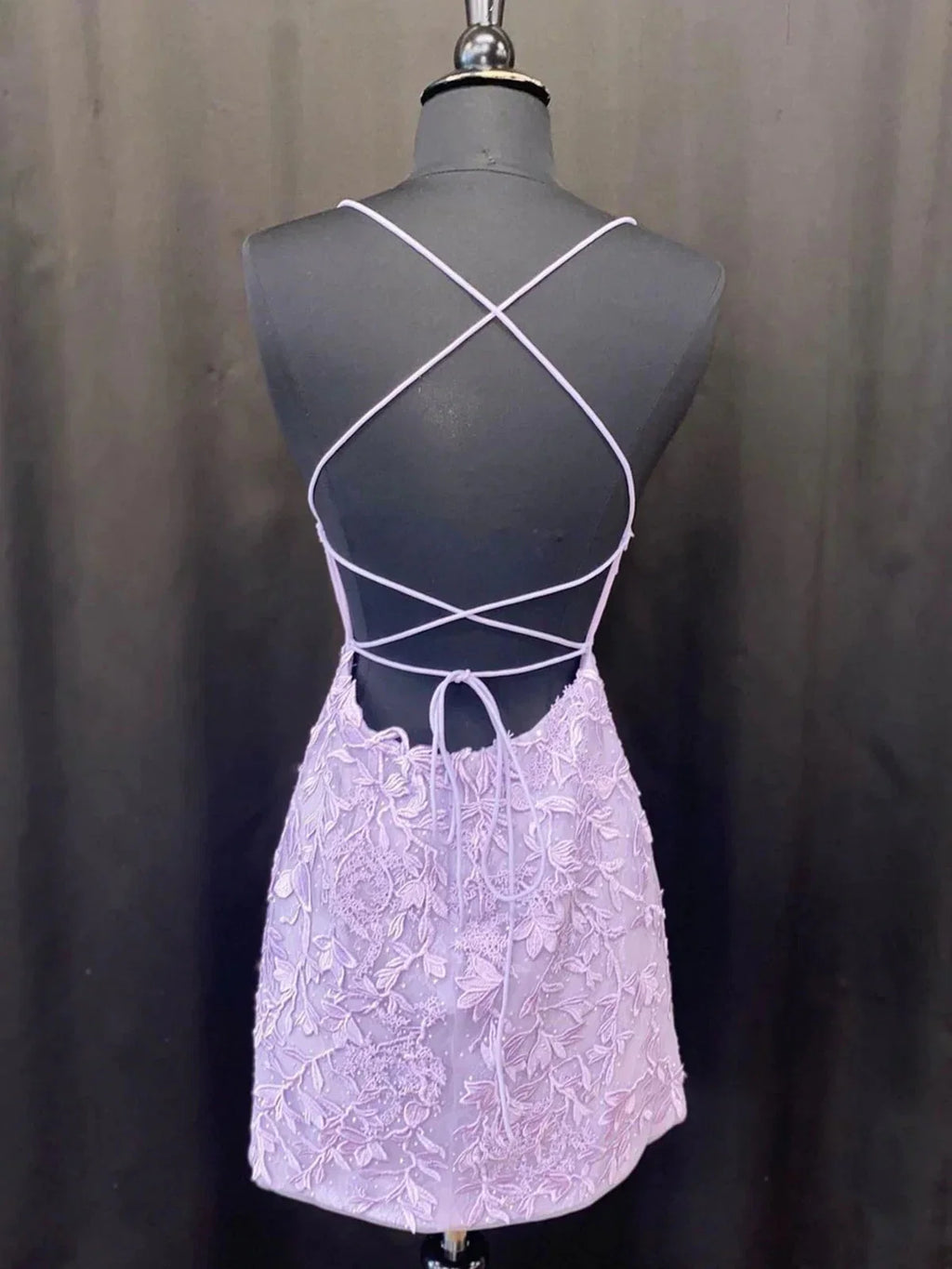 Lavender Bodycon Square Neck Mini Homecoming Dress