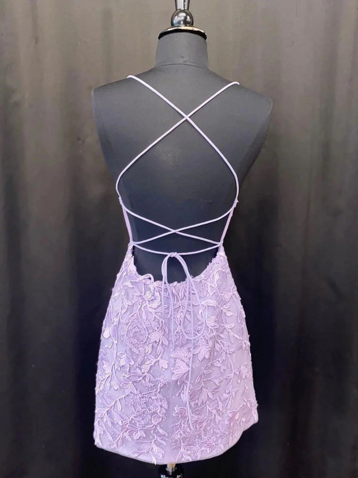 Lavender Bodycon Square Neck Mini Homecoming Dress