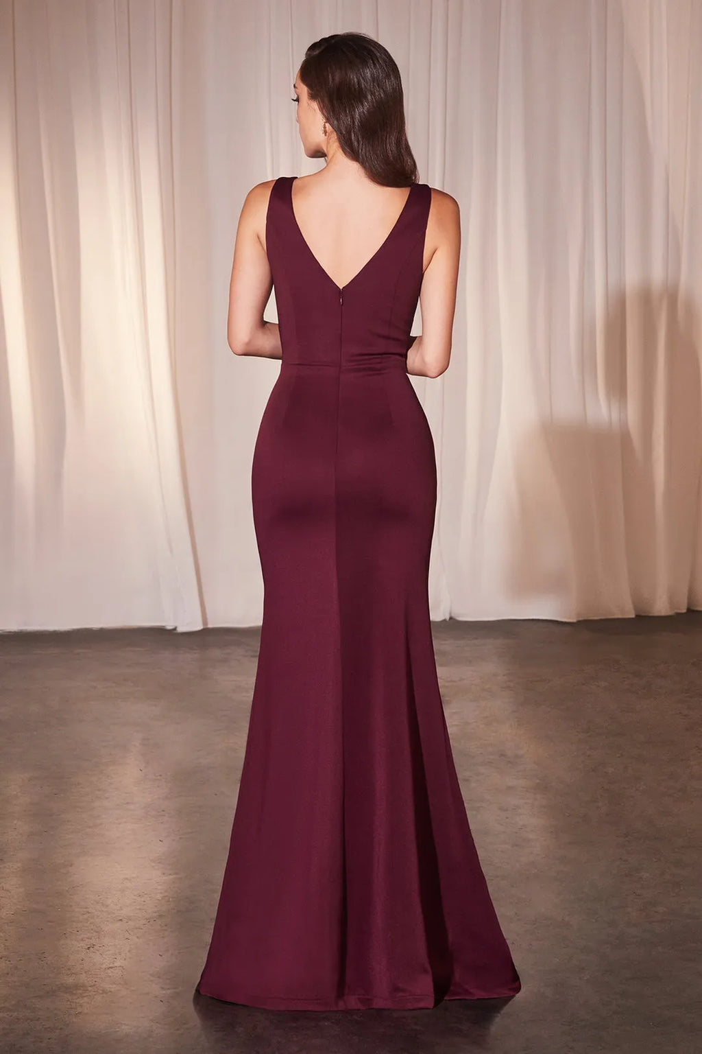 Burgundy Prom Gown with Asymmetric Ruffles and High Side Slit A Timeless Statement for Formal Affairs