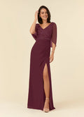 Cabernet Mermaid Mother of the Bride Dresses Bodice Mermaid with slit Long