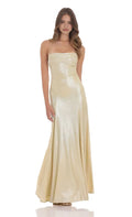 Champagne - Gold Prom Dress with Thin Straps Ruched Bandeau Neckline Mermaid Silhouette Perfect for Glamorous Nights
