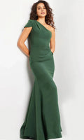 Black Dark Green One Shoulder Mermaid Evening Dresses with Asymmetric Sleeve and Flattering Silhouette Perfect for Formal Tie Weddings and Sophisticated