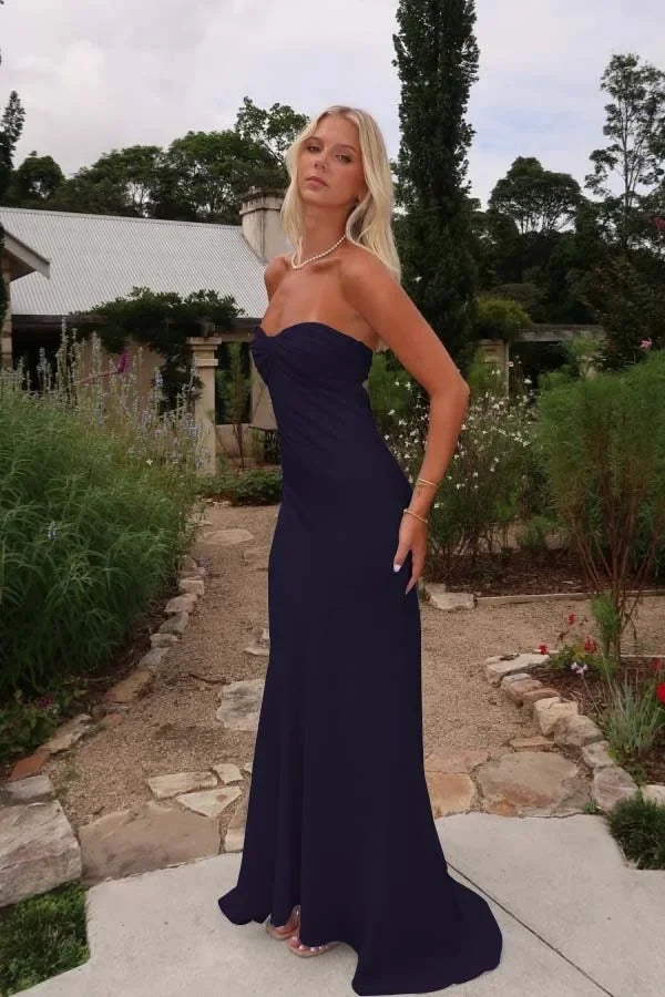Mermaid Strapless Sleeveless Floor-Length Prom Dress