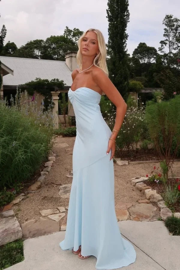 Mermaid Strapless Sleeveless Floor-Length Prom Dress