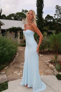 Mermaid Strapless Sleeveless Floor-Length Prom Dress