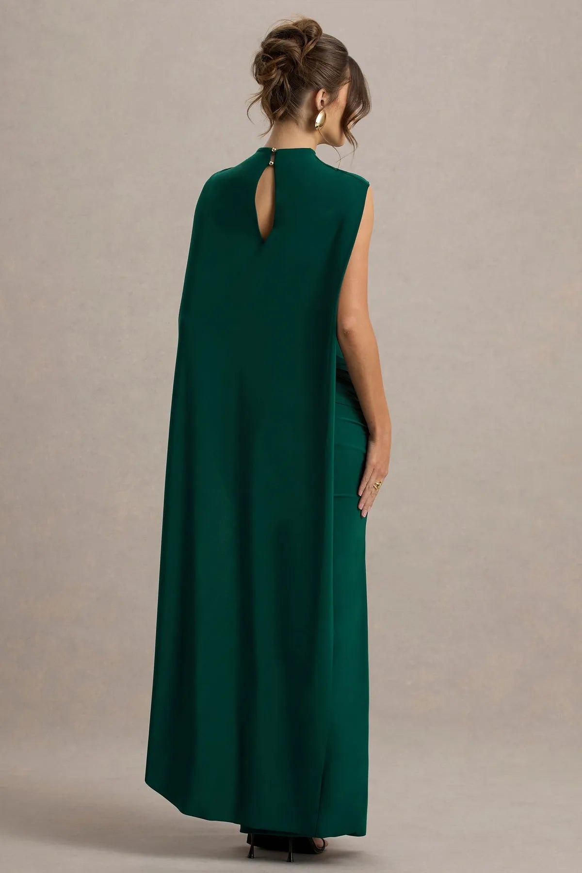 Green Emerald One Prom Dresses with Ruched Waist and Asymmetric Overlay for Glamorous Evening Occasions