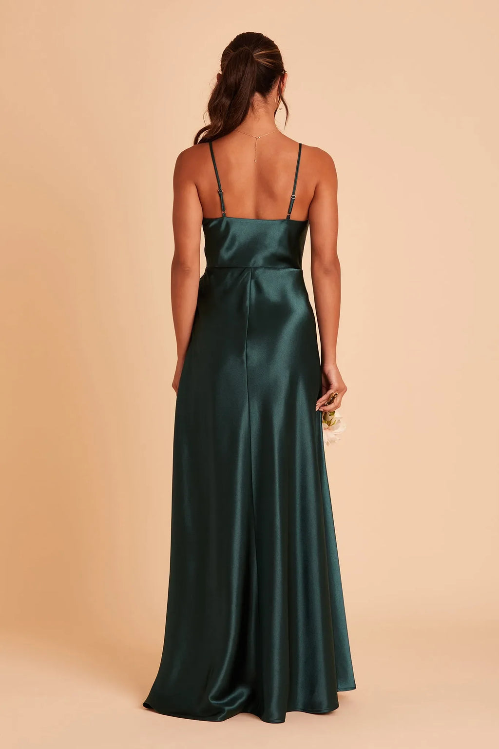 Green Emerald Ball Gown Cowl Neck Spaghetti Straps Side Slit for Formal Galas and Prom Dresses