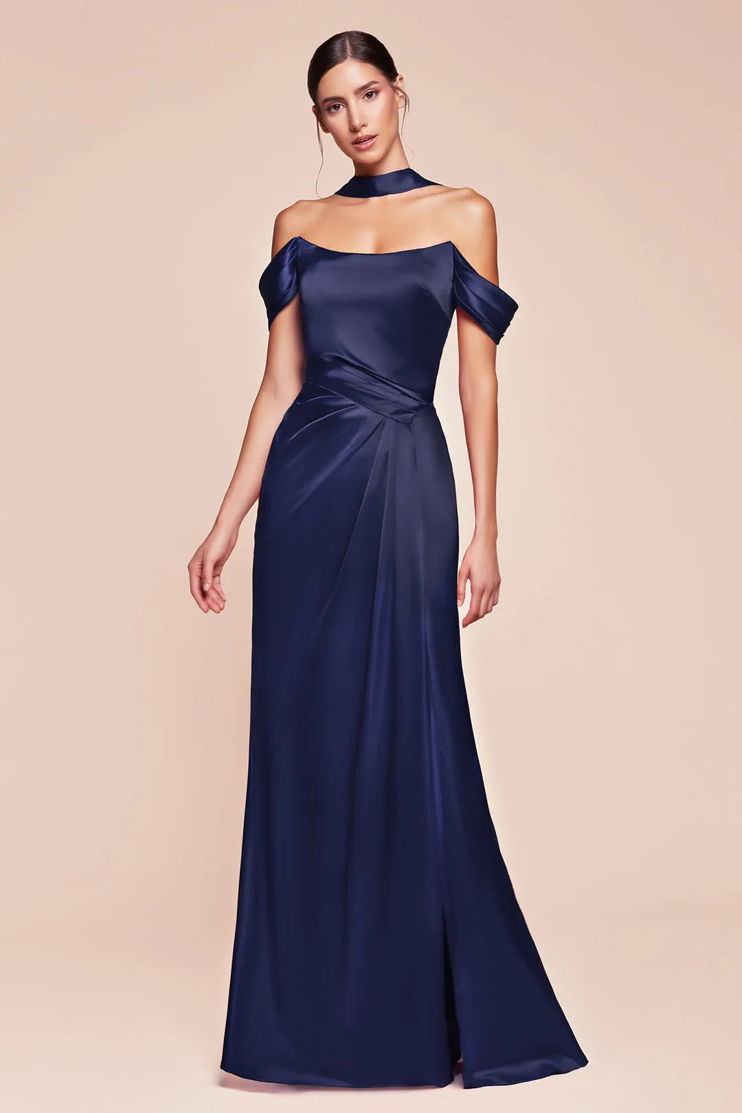 Green Emerald Off - Shoulder Prom Dress with Draped Waist and High Side Slit for Formal Occasions