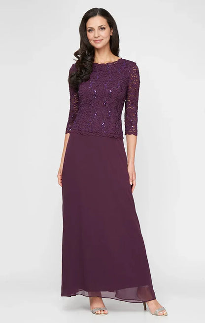 Elegant Navy Blue Sequin Long Sleeve Long Mother of the Bride Dress