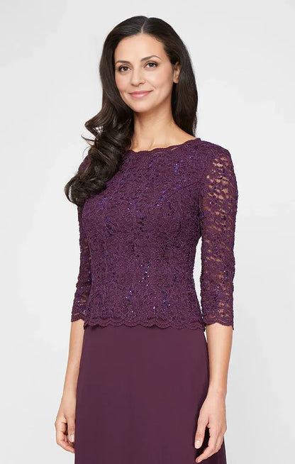 Elegant Navy Blue Sequin Long Sleeve Long Mother of the Bride Dress