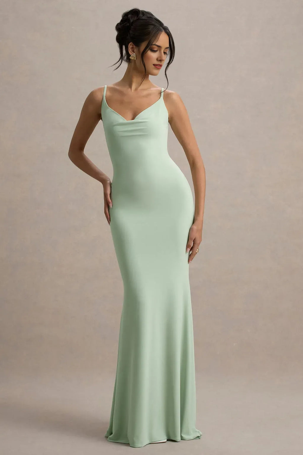 Green Prom Dresses with Open Back Delicate Inset Spaghetti Straps Floor - Length Bodycon Fit for Proms Galas and Formal