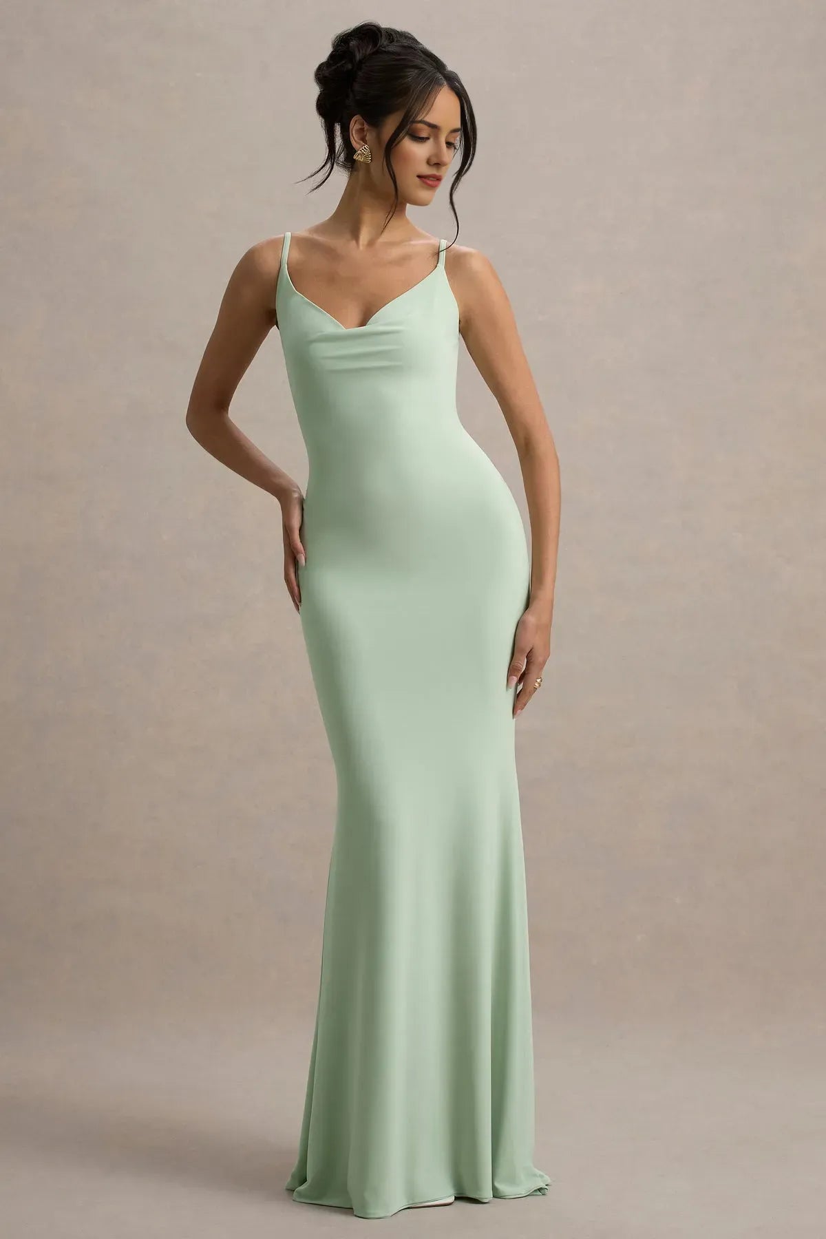 Green Prom Dresses with Open Back Delicate Inset Spaghetti Straps Floor - Length Bodycon Fit for Proms Galas and Formal