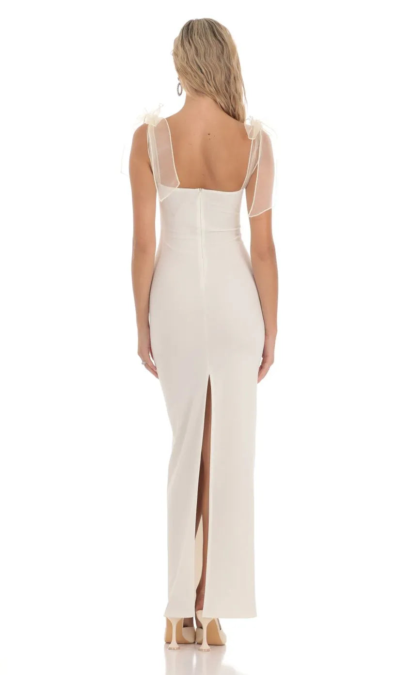 Ivory Prom Dresses with Sheer Straps Structured Bust Timeless Grace for Formal Galas