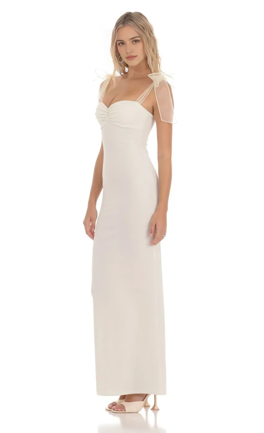 Ivory Prom Dresses with Sheer Straps Structured Bust Timeless Grace for Formal Galas