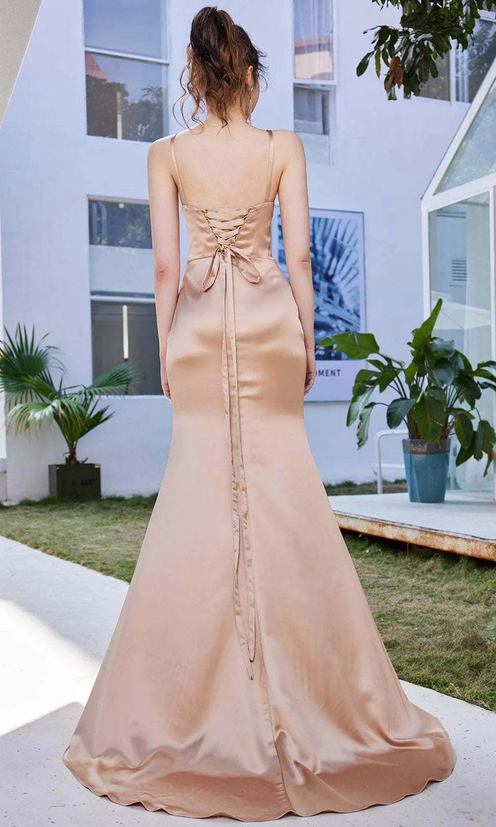 Lavender Mermaid Evening Gown with Cowl Neckline Spaghetti Straps and Subtle Train Ideal for Formal Galas Prom Nights and Sophisticated