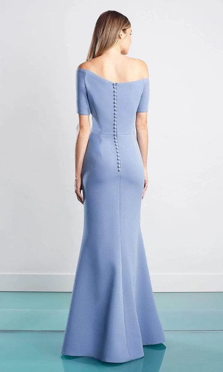 Light Blue One - Shoulder Evening Dresses Asymmetric Panel Design and Mermaid Fit to Elevate Your Night