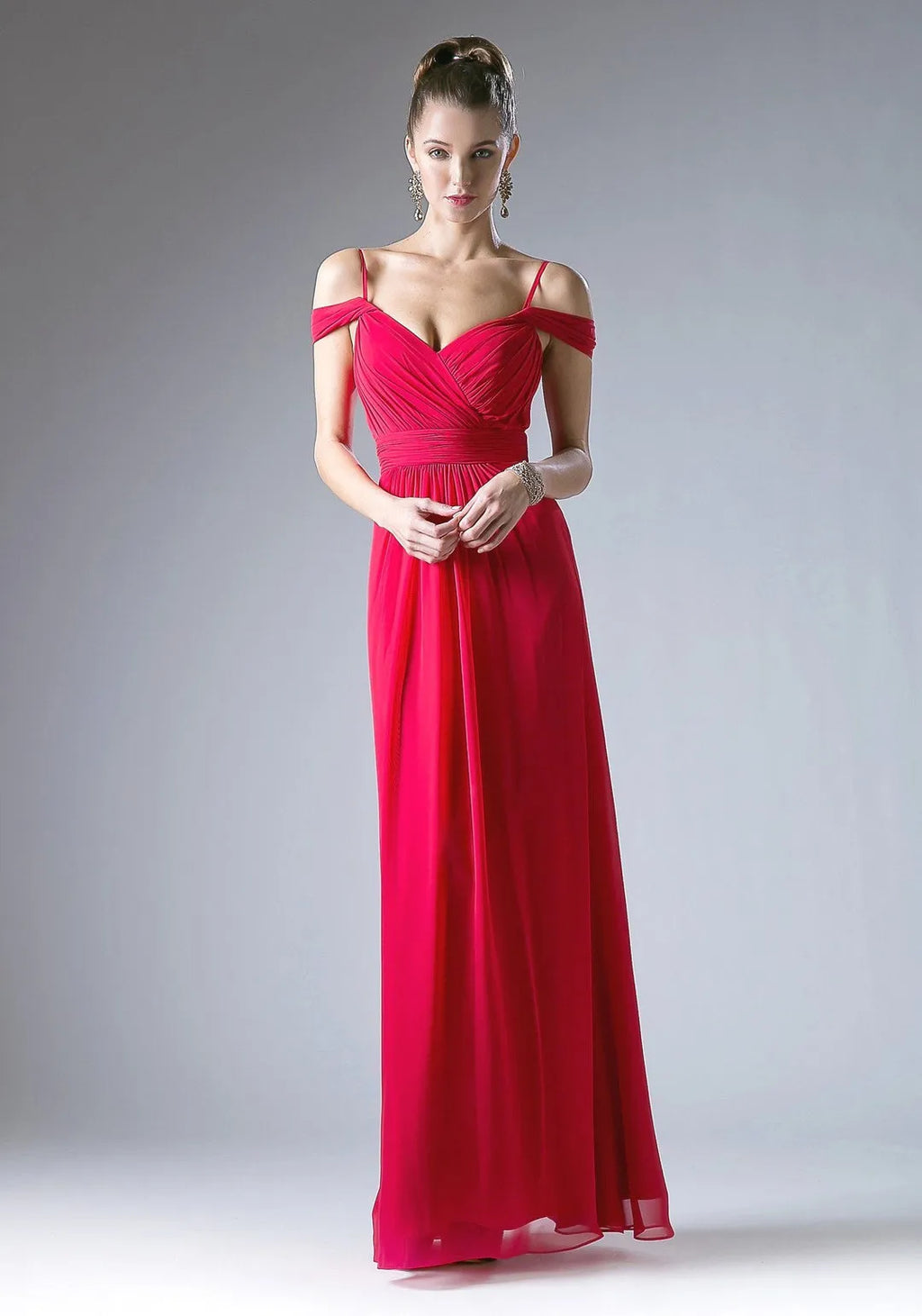 Grey Light Prom Dress with Off - Shoulder Straps Ruched Bodice and Flowing Floor - Length Skirt for Formal Galas