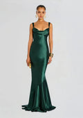 Mermaid Cowl Neck Sleeveless Backless Floor-Length Prom Dresses for women