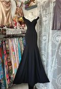 Black Mermaid Off-Shoulder Sleeveless Maxi Prom Dress
