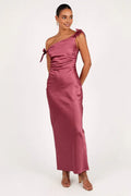 Sophisticated Graceful Stylish Refined Elegant Mauve Satin Mermaid Sleeveless Floor-Length Prom Dress