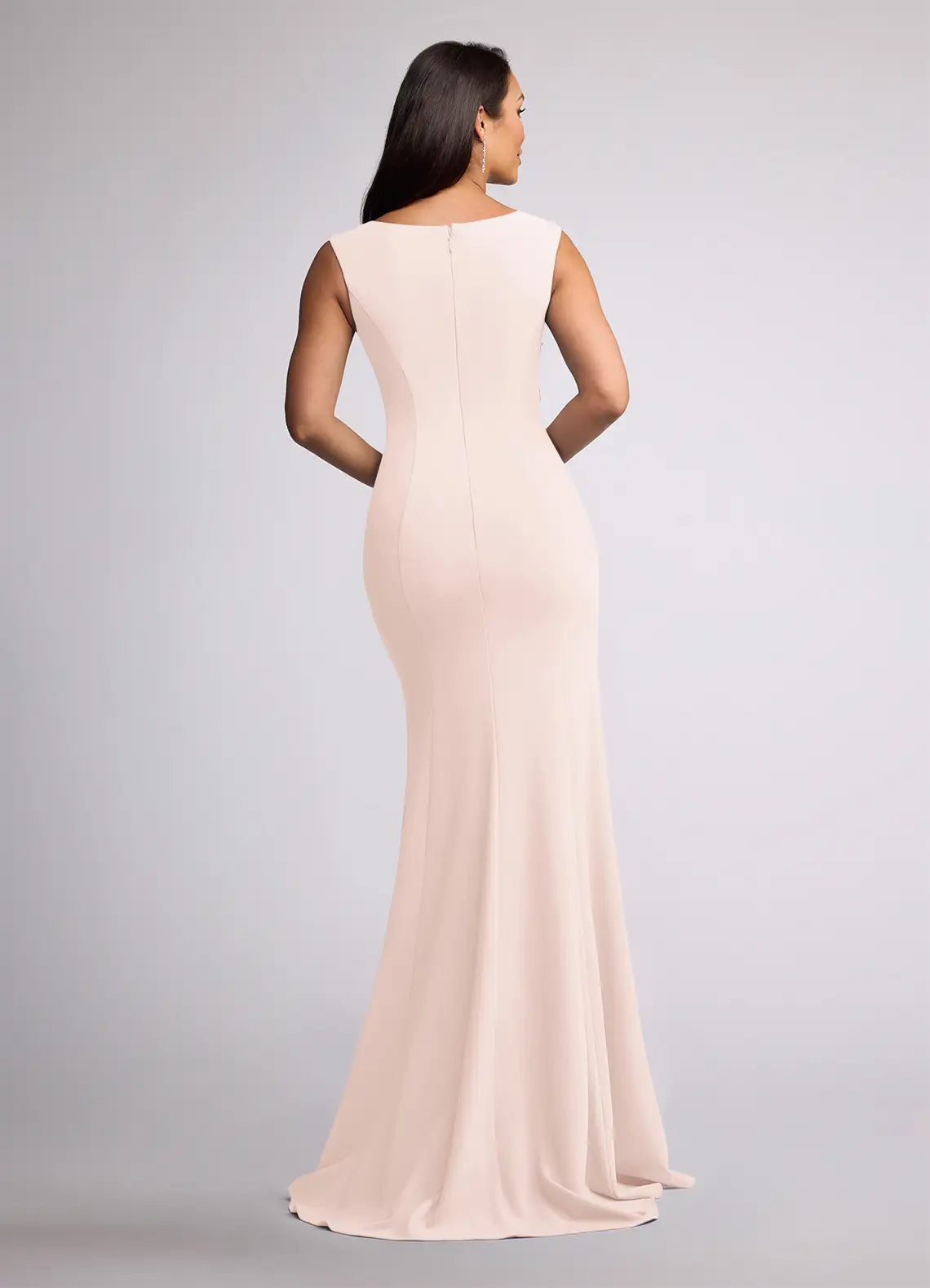 Mermaid One-Shoulder Sleeveless Sequins Back Zip Floor-Length Formal Mother of the Bride Dress