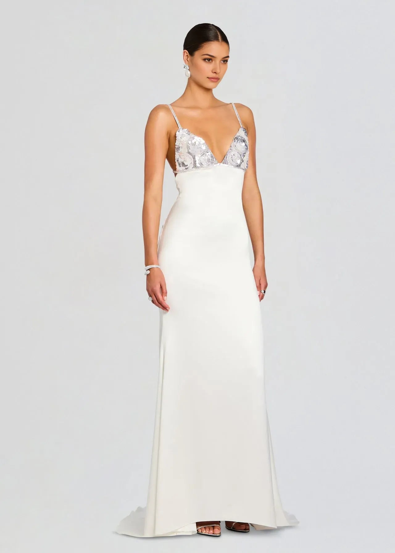 Mermaid Spaghetti-Strap Sleeveless Backless Floor-Length Prom Dresses