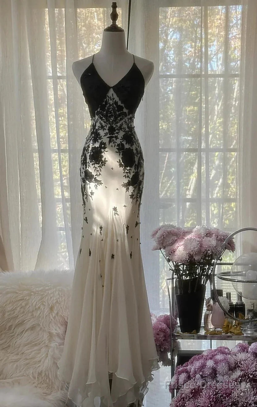 Special Occasion Sophisticated Graceful Stylish Refined Elegant Chiffon Mermaid Sleeveless Floor-Length Prom Dress