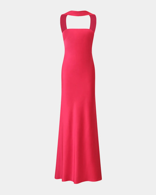 Refined Beautiful Timeless Special Occasion Elegant Satin Mermaid Halter Backless Evening Dress