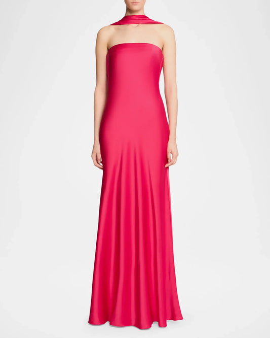 Refined Beautiful Timeless Special Occasion Elegant Satin Mermaid Halter Backless Evening Dress