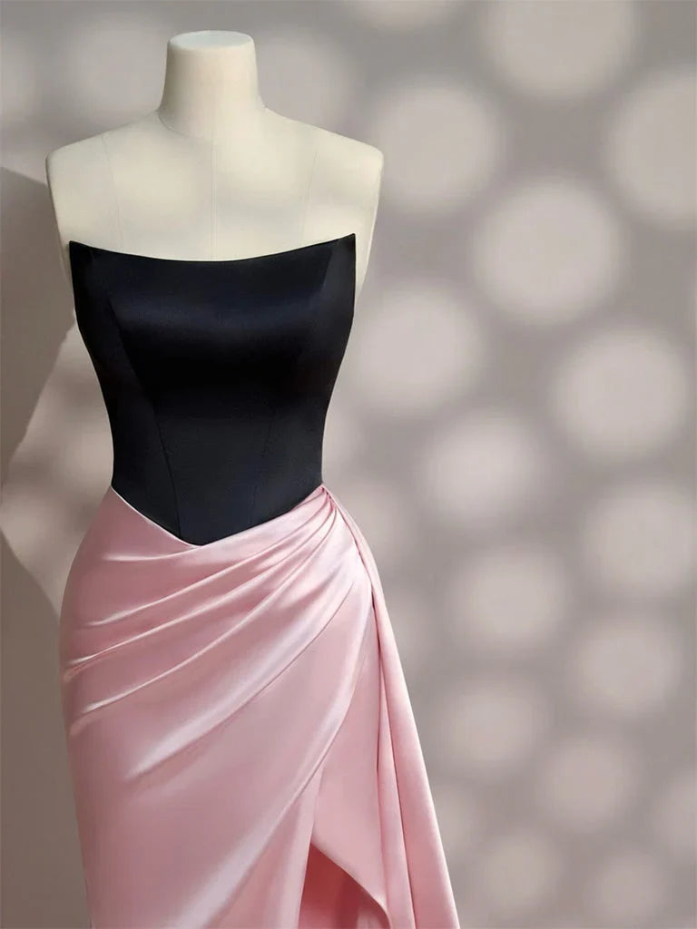 Stylish Refined Beautiful Timeless Elegant Lace Mermaid Strapless Sleeveless Floor-Length Prom Dress