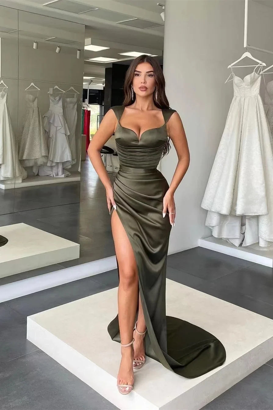Mermaid Sweetheart Cap Sleeve Maxi Party Dress