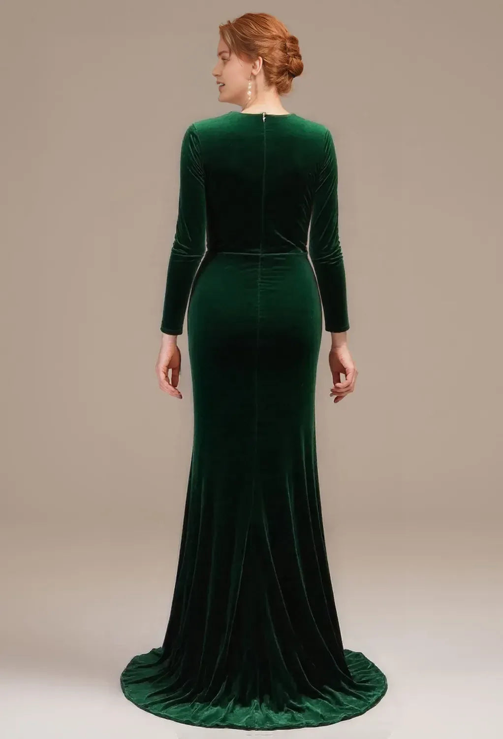 Mermaid Sweetheart Neck Long Sleeve Zipper Back Long Floor-Length Mother Of The Bride Dresses with Slit
