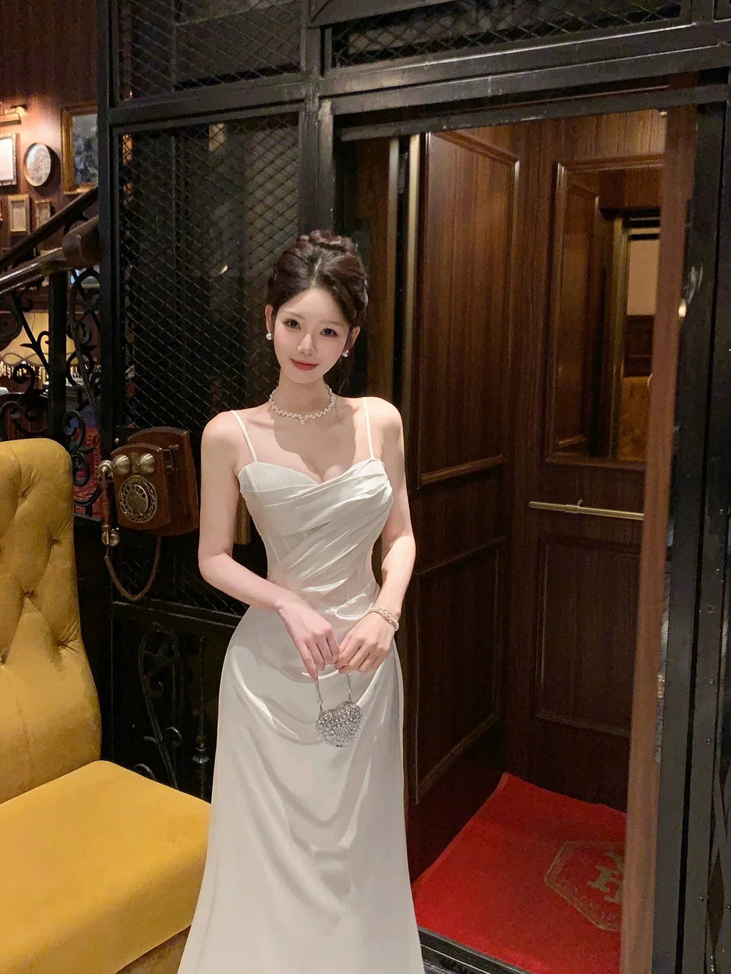 Ivory Mermaid Sweetheart Neck Sleeveless Ruched Maxi Prom Dress