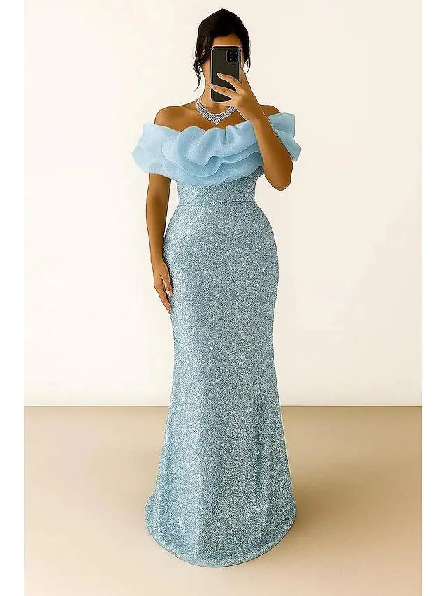 Special Occasion Sophisticated Graceful Stylish Elegant Hot Pink Sequins Mermaid Sleeveless Prom Dress